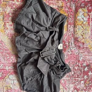 Slate grey Mini Skirt with Belt